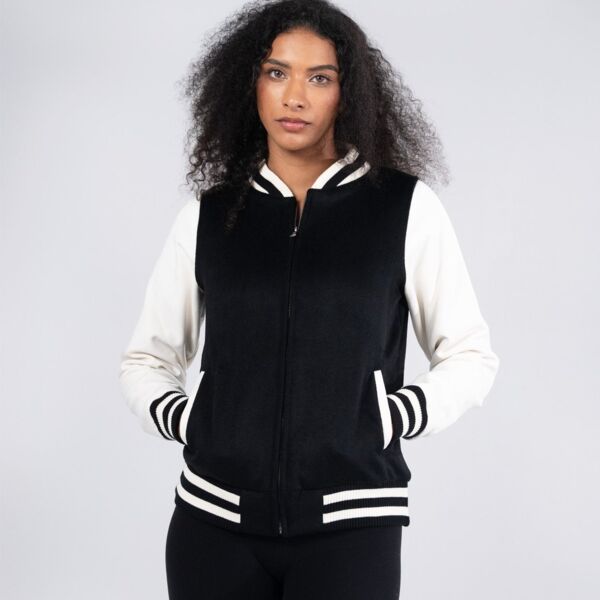 500gsm Women's/Junior Wool Blend Soft Shell Varsity Jacket Thumbnail